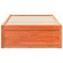 Estructura de cama madera maciza de pino marrón cera 75x190 cm de vidaXL, Camas y somieres - Ref: Foro24-846848, Precio: 122,...
