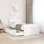 Bed frame with drawers solid white pine wood 75x190 cm by vidaXL, Beds and slatted bases - Ref: Foro24-846808, Price: 154,25 ...