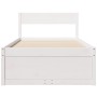 Bed frame with drawers solid white pine wood 75x190 cm by vidaXL, Beds and slatted bases - Ref: Foro24-846808, Price: 159,77 ...