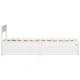 Bed frame with drawers solid white pine wood 75x190 cm by vidaXL, Beds and slatted bases - Ref: Foro24-846808, Price: 154,25 ...