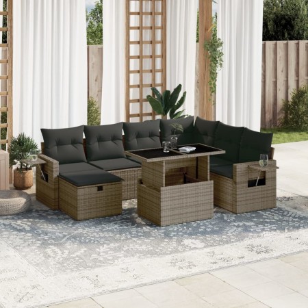 Set de sofás de jardín y cojines 8 piezas ratán sintético gris von vidaXL, Gartensets - Ref: Foro24-3275000, Preis: 524,55 €,...