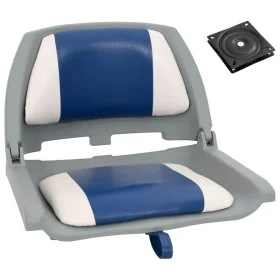 Zwei klappbare Bootssitze mit weißem und blauem Kissen. von vidaXL, Teile für Segelboote - Ref: Foro24-272238, Preis: 86,60 €...