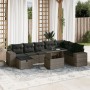 Gartenmöbel-Set 9-teilig mit grauen Polstern aus synthetischem Rattan von vidaXL, Gartensets - Ref: Foro24-3275350, Preis: 59...
