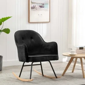 Silla mecedora de terciopelo negro von vidaXL, Schaukelstühle - Ref: Foro24-289524, Preis: 104,68 €, Rabatt: %