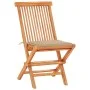 3-piece bistro set with beige cushions in solid teak wood by vidaXL, Garden sets - Ref: Foro24-3063228, Price: 200,47 €, Disc...