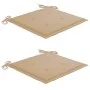 3-piece bistro set with beige cushions in solid teak wood by vidaXL, Garden sets - Ref: Foro24-3063228, Price: 200,47 €, Disc...