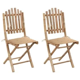 Folding garden chairs 2 units bamboo with cushions by vidaXL, Garden chairs - Ref: Foro24-3063990, Price: 117,20 €, Discount: %