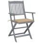 Klappbare Gartenstühle, 2 Stück, Kissen aus massivem Akazienholz von vidaXL, Gartenstühle - Ref: Foro24-3064485, Preis: 131,3...