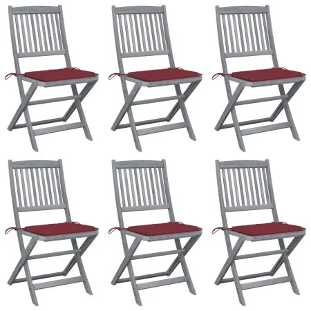 Klappbare Gartenstühle, 6 Stück, Kissen aus massivem Akazienholz von vidaXL, Gartenstühle - Ref: Foro24-3065443, Preis: 321,0...