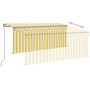Manual retractable awning with yellow and white blinds 3.5x2.5 m by vidaXL, Awnings - Ref: Foro24-3069403, Price: 430,08 €, D...
