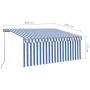 Toldo retráctil manual con persiana y LED azul y blanco 3x2,5 m de vidaXL, Toldos - Ref: Foro24-3069401, Precio: 467,79 €, De...