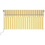 Manual retractable awning with yellow and white blinds 3.5x2.5 m by vidaXL, Awnings - Ref: Foro24-3069398, Price: 287,45 €, D...