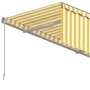 Manual retractable awning with yellow and white blinds 3.5x2.5 m by vidaXL, Awnings - Ref: Foro24-3069398, Price: 287,45 €, D...