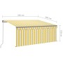 Manuell ausfahrbare Markise mit gelben und weißen Jalousien 3,5 x 2,5 m von vidaXL, Markisen - Ref: Foro24-3069398, Preis: 25...