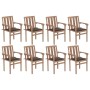Stackable garden chairs 8 pcs solid teak wood with cushions by vidaXL, Garden chairs - Ref: Foro24-3073441, Price: 1,00 €, Di...