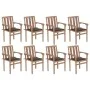 Stackable garden chairs 8 pcs solid teak wood with cushions by vidaXL, Garden chairs - Ref: Foro24-3073441, Price: 1,00 €, Di...