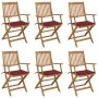 6 Stück klappbare Gartenstühle und Kissen aus massivem Akazienholz von vidaXL, Gartenstühle - Ref: Foro24-3074949, Preis: 346...