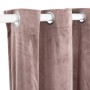 Cortina opaca y anillas metal terciopelo rosa viejo 290x245cm