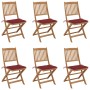 Folding garden chairs 6 pcs solid acacia wood and cushions by vidaXL, Garden chairs - Ref: Foro24-3075003, Price: 316,33 €, D...