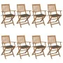 Klappbare Gartenstühle, 8 Stück, massives Akazienholz und Kissen von vidaXL, Gartenstühle - Ref: Foro24-3074975, Preis: 474,1...