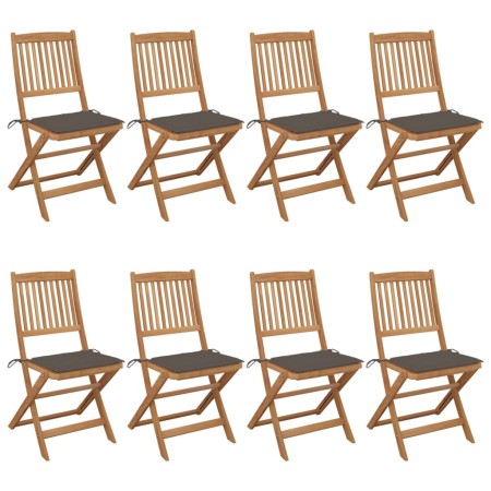 8 Stück klappbare Gartenstühle und Kissen aus massivem Akazienholz von vidaXL, Gartenstühle - Ref: Foro24-3075029, Preis: 409...