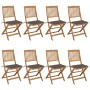 8 Stück klappbare Gartenstühle und Kissen aus massivem Akazienholz von vidaXL, Gartenstühle - Ref: Foro24-3075029, Preis: 409...
