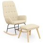 Rocking chair with cream fabric stool by vidaXL, Rocking chairs - Ref: Foro24-3097706, Price: 149,24 €, Discount: %