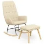Rocking chair with cream fabric stool by vidaXL, Rocking chairs - Ref: Foro24-3097706, Price: 146,29 €, Discount: %