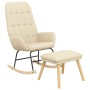 Rocking chair with cream fabric stool by vidaXL, Rocking chairs - Ref: Foro24-3097706, Price: 149,24 €, Discount: %