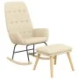 Rocking chair with cream fabric stool by vidaXL, Rocking chairs - Ref: Foro24-3097706, Price: 146,29 €, Discount: %