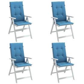 Cojines silla respaldo alto 4 uds tela azul melange 120x50x4 cm by vidaXL, Cushions for chairs and sofas - Ref: Foro24-400242...