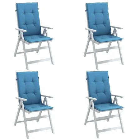 Cojines silla respaldo alto 4 uds tela azul melange 120x50x4 cm by vidaXL, Cushions for chairs and sofas - Ref: Foro24-400242...