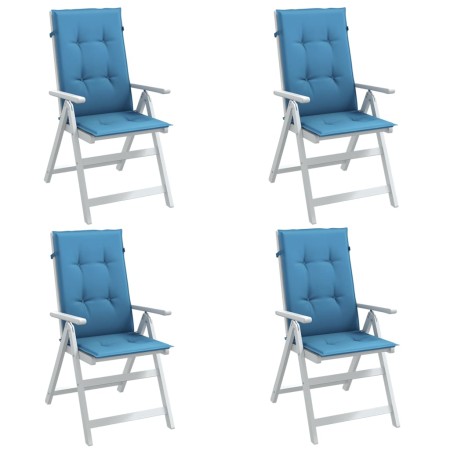Stuhlkissen mit hoher Rückenlehne, 4 Stück, blauer Melange-Stoff, 120x50x4 cm. von vidaXL, Kissen für Stühle und Sofas - Ref:...