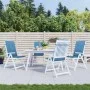 Cojines silla respaldo alto 4 uds tela azul melange 120x50x4 cm by vidaXL, Cushions for chairs and sofas - Ref: Foro24-400242...