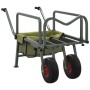 Carrito de pesca 2 ruedas acero recubrimiento en polvo verde
