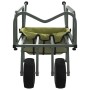 Carrito de pesca 2 ruedas acero recubrimiento en polvo verde