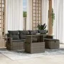 Gartenmöbel-Set, 6-teilig, mit grauen Polstern aus synthetischem Rattan. von vidaXL, Gartensets - Ref: Foro24-3274970, Preis:...