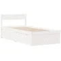 Bed frame with drawers solid white pine wood 90x190 cm by vidaXL, Beds and slatted bases - Ref: Foro24-846805, Price: 169,64 ...