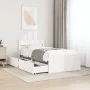 Bed frame with drawers solid white pine wood 90x190 cm by vidaXL, Beds and slatted bases - Ref: Foro24-846805, Price: 169,64 ...