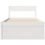 Bed frame with drawers solid white pine wood 90x190 cm by vidaXL, Beds and slatted bases - Ref: Foro24-846805, Price: 169,64 ...
