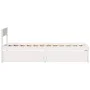 Bed frame with drawers solid white pine wood 90x190 cm by vidaXL, Beds and slatted bases - Ref: Foro24-846805, Price: 169,64 ...