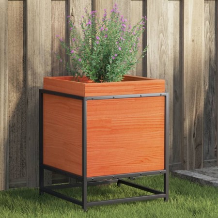 Jardinera de madera maciza pino marrón cera 40x40x50 cm de vidaXL, Maceteros y jardineras - Ref: Foro24-847020, Precio: 54,27...