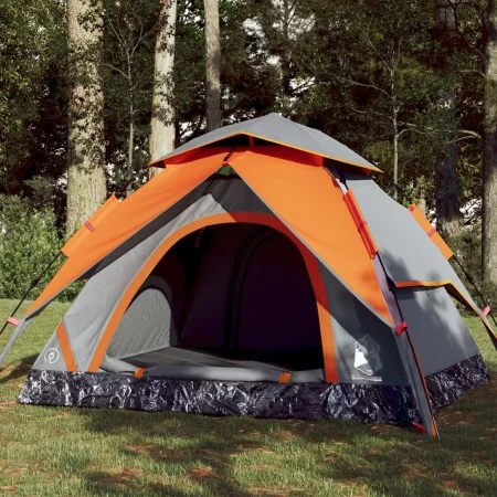 Tienda de campaña iglú 4 personas apertura rápida gris/naranja by vidaXL, tents - Ref: Foro24-4004183, Price: 104,79 €, Disco...