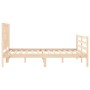 Double bed frame with solid wood headboard by vidaXL, Beds and slatted bases - Ref: Foro24-3194281, Price: 124,93 €, Discount: %