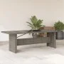 Mesa de jardín superficie de vidrio ratán PE gris 240x90x75 cm de vidaXL, Mesas de jardín - Ref: Foro24-365599, Precio: 285,4...