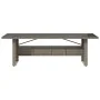 Mesa de jardín superficie de vidrio ratán PE gris 240x90x75 cm de vidaXL, Mesas de jardín - Ref: Foro24-365599, Precio: 285,4...