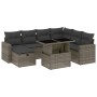 Set de sofás de jardín y cojines 8 piezas ratán sintético gris de vidaXL, Conjuntos de jardín - Ref: Foro24-3274840, Precio: ...