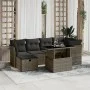 Set de sofás de jardín 7 pzas con cojines ratán sintético gris de vidaXL, Conjuntos de jardín - Ref: Foro24-3274660, Precio: ...