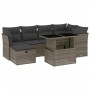 Gartensofagarnitur 7-teilig mit grauen Polstern aus synthetischem Rattan von vidaXL, Gartensets - Ref: Foro24-3274660, Preis:...