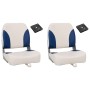Set asientos plegables para barco 4 uds con cojín blanco y azul de vidaXL, Piezas para veleros - Ref: Foro24-272242, Precio: ...